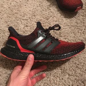 Adidas Ultra Boost Solar Red Customs size 9.5